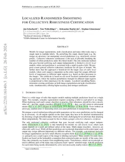 Localized Randomized Smoothing for Collective Robustness Certification
