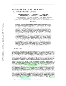 Reliability of CKA as a Similarity Measure in Deep Learning