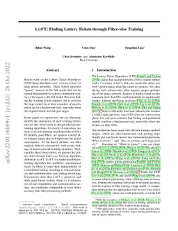 LOFT: Finding Lottery Tickets through Filter-wise Training