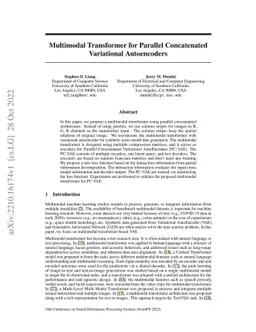 Multimodal Transformer for Parallel Concatenated Variational
  Autoencoders