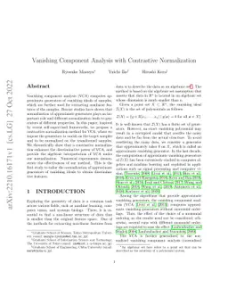 Vanishing Component Analysis with Contrastive Normalization