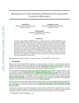 Preferential Subsampling for Stochastic Gradient Langevin Dynamics