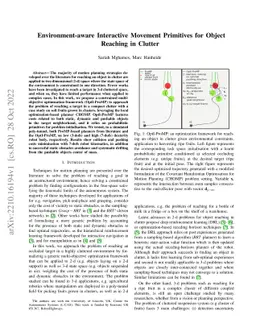 Environment-aware Interactive Movement Primitives for Object Reaching in
  Clutter