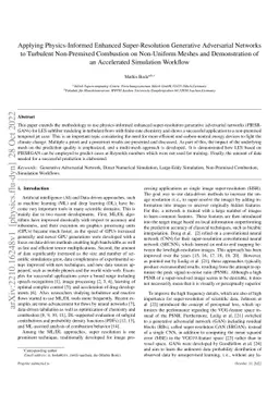 Applying Physics-Informed Enhanced Super-Resolution Generative
  Adversarial Networks to Turbulent Non-Premixed Combustion on Non-Uniform
  Meshes and Demonstration of an Accelerated Simulation Workflow