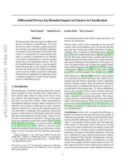 Differential Privacy has Bounded Impact on Fairness in Classification