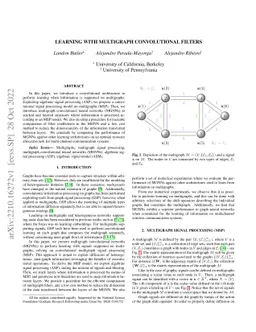 Learning with Multigraph Convolutional Filters