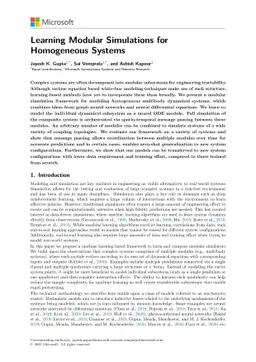 Learning Modular Simulations for Homogeneous Systems