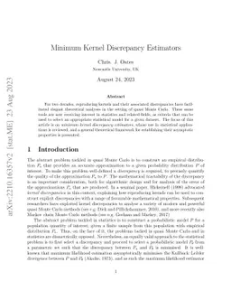 Minimum Kernel Discrepancy Estimators