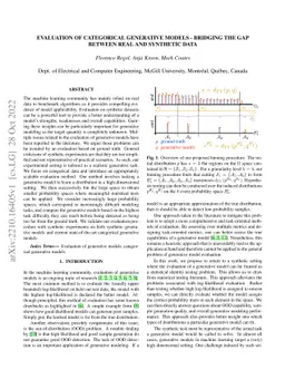 Evaluation of Categorical Generative Models -- Bridging the Gap Between
  Real and Synthetic Data