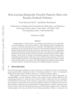 Meta-Learning Biologically Plausible Plasticity Rules with Random
  Feedback Pathways