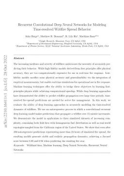 Recurrent Convolutional Deep Neural Networks for Modeling Time-Resolved
  Wildfire Spread Behavior