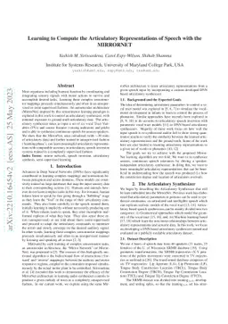 Learning to Compute the Articulatory Representations of Speech with the
  MIRRORNET
