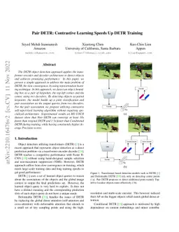 Pair DETR: Contrastive Learning Speeds Up DETR Training
