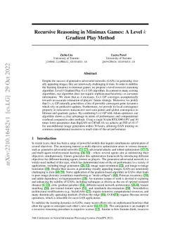 Recursive Reasoning in Minimax Games: A Level $k$ Gradient Play Method