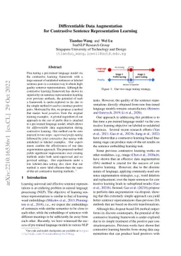 Differentiable Data Augmentation for Contrastive Sentence Representation
  Learning