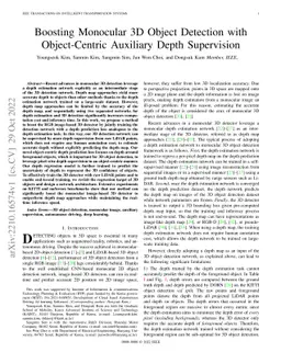 Boosting Monocular 3D Object Detection with Object-Centric Auxiliary
  Depth Supervision