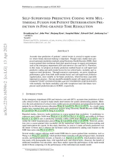 Self-Supervised Predictive Coding with Multimodal Fusion for Patient
  Deterioration Prediction in Fine-grained Time Resolution
