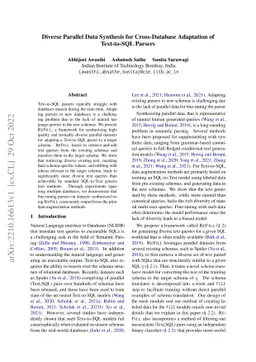 Diverse Parallel Data Synthesis for Cross-Database Adaptation of
  Text-to-SQL Parsers