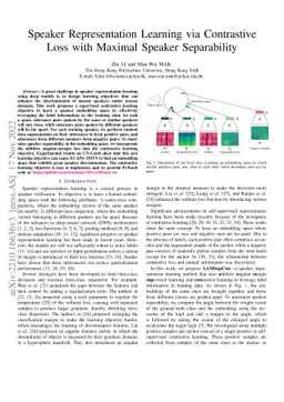 Speaker Representation Learning via Contrastive Loss with Maximal
  Speaker Separability