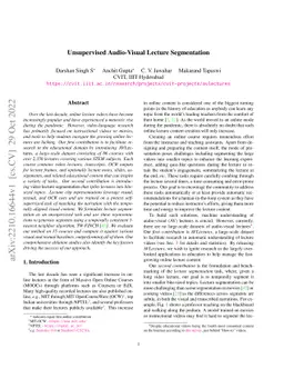 Unsupervised Audio-Visual Lecture Segmentation