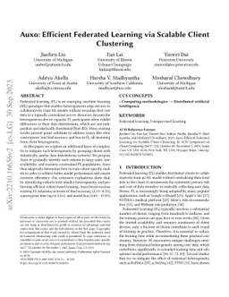 Auxo: Efficient Federated Learning via Scalable Client Clustering