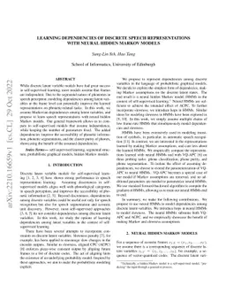 Learning Dependencies of Discrete Speech Representations with Neural
  Hidden Markov Models