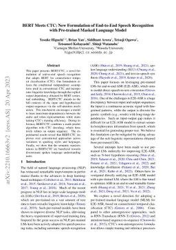 BERT Meets CTC: New Formulation of End-to-End Speech Recognition with
  Pre-trained Masked Language Model