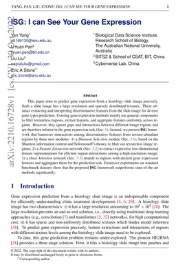 ISG: I can See Your Gene Expression