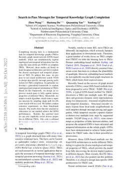 Search to Pass Messages for Temporal Knowledge Graph Completion