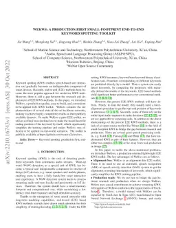 WeKws: A production first small-footprint end-to-end Keyword Spotting
  Toolkit