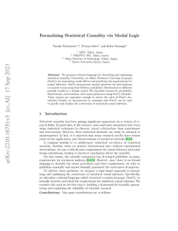 Formalizing Statistical Causality via Modal Logic