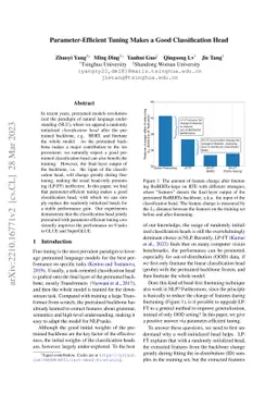 Parameter-Efficient Tuning Makes a Good Classification Head