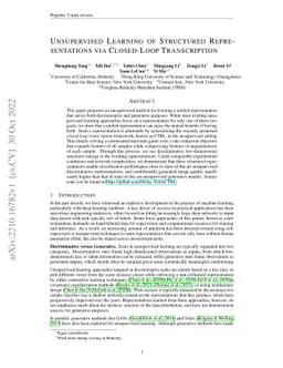 Unsupervised Learning of Structured Representations via Closed-Loop
  Transcription