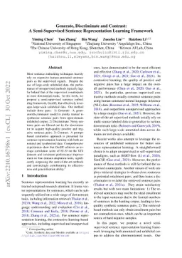 Generate, Discriminate and Contrast: A Semi-Supervised Sentence
  Representation Learning Framework