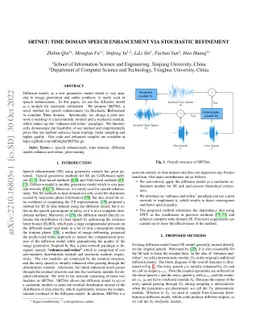 SRTNet: Time Domain Speech Enhancement Via Stochastic Refinement