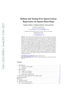 Robust and Tuning-Free Sparse Linear Regression via Square-Root Slope