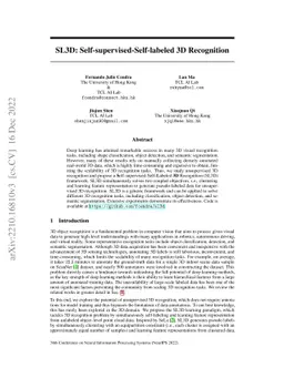 SL3D: Self-supervised-Self-labeled 3D Recognition