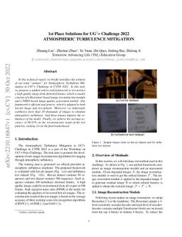 1st Place Solutions for UG2+ Challenge 2022 ATMOSPHERIC TURBULENCE
  MITIGATION