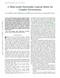 A Multi-modal Deformable Land-air Robot for Complex Environments