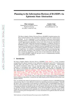 Planning to the Information Horizon of BAMDPs via Epistemic State
  Abstraction