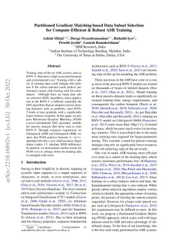 Partitioned Gradient Matching-based Data Subset Selection for
  Compute-Efficient Robust ASR Training
