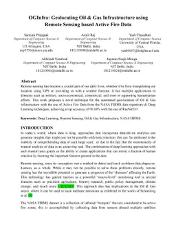 OGInfra: Geolocating Oil & Gas Infrastructure using Remote Sensing based
  Active Fire Data