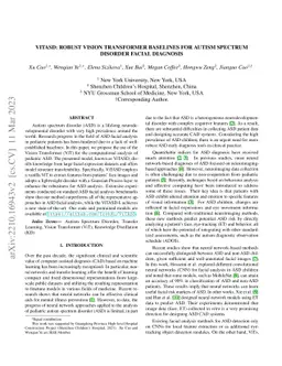 ViTASD: Robust Vision Transformer Baselines for Autism Spectrum Disorder
  Facial Diagnosis