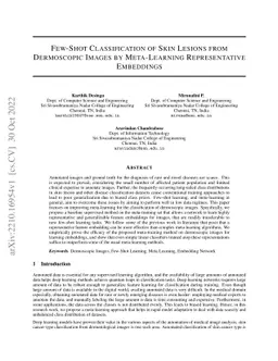 Few-Shot Classification of Skin Lesions from Dermoscopic Images by
  Meta-Learning Representative Embeddings