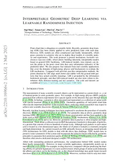 Interpretable Geometric Deep Learning via Learnable Randomness Injection