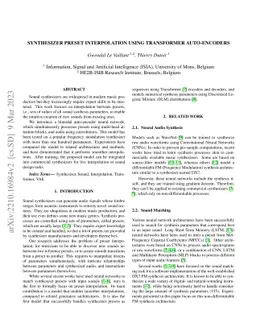 Synthesizer Preset Interpolation using Transformer Auto-Encoders