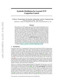 Symbolic Distillation for Learned TCP Congestion Control