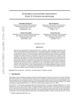 Ensemble transport smoothing. Part I: Unified framework