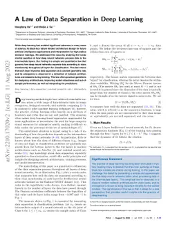 A Law of Data Separation in Deep Learning