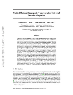 Unified Optimal Transport Framework for Universal Domain Adaptation